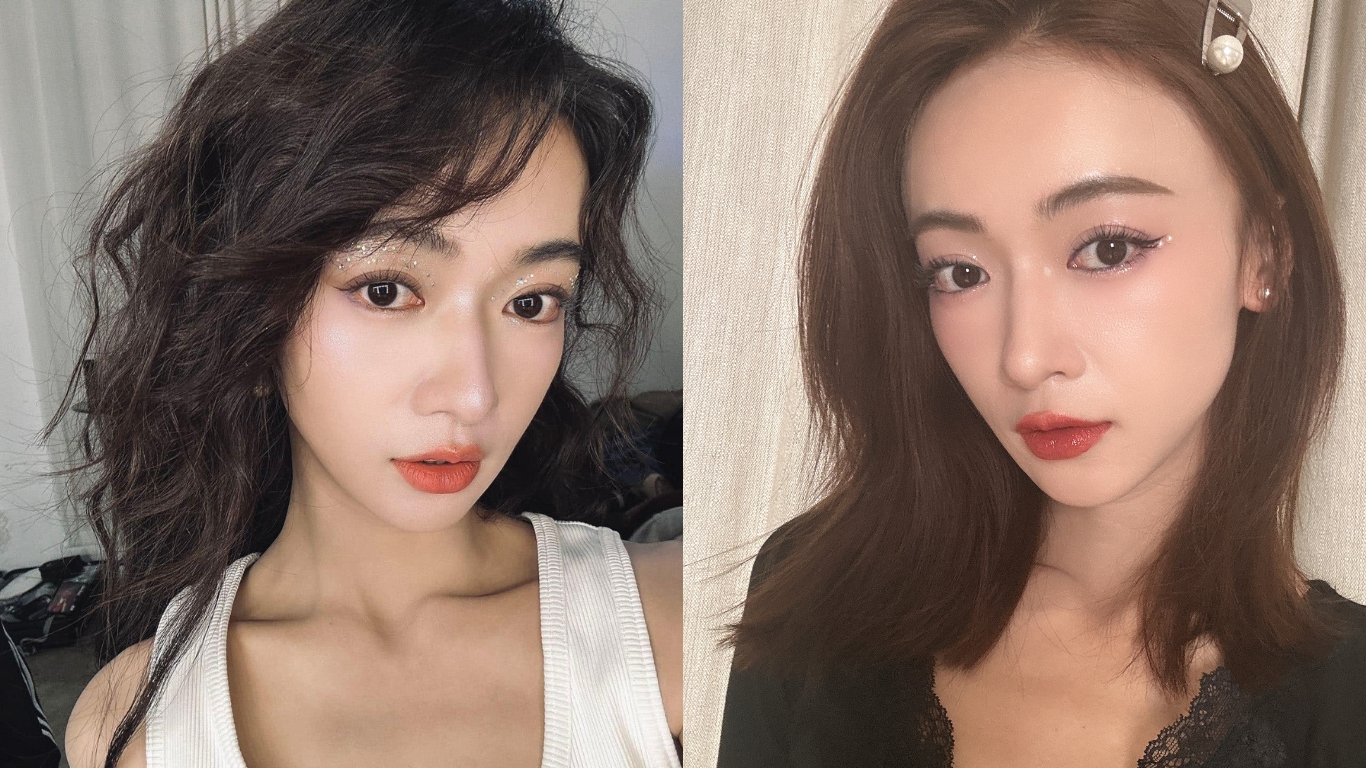 Xuân Hoa Diễm - Ngô Cẩn Ngôn trang điểm tông cam và đánh nhũ mắt để selfie