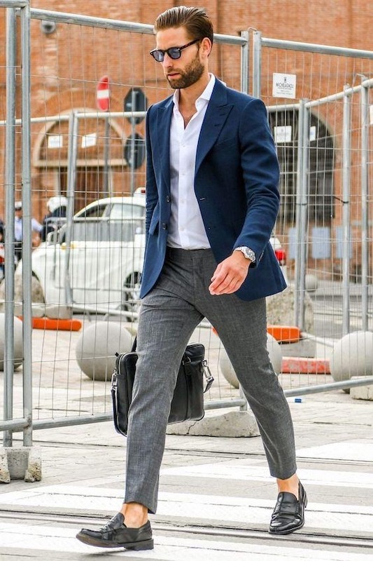 phối áo blazer với áo sơ mi